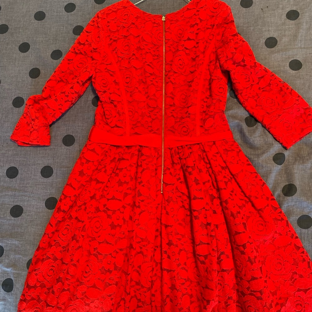 Red Lace Long Sleeve Dress